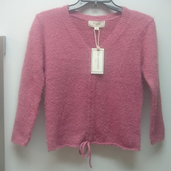 NWT No Comment by NY LA Fuzzy Pink Sweater - Picture 3 of 9